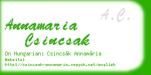 annamaria csincsak business card