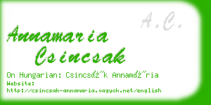 annamaria csincsak business card